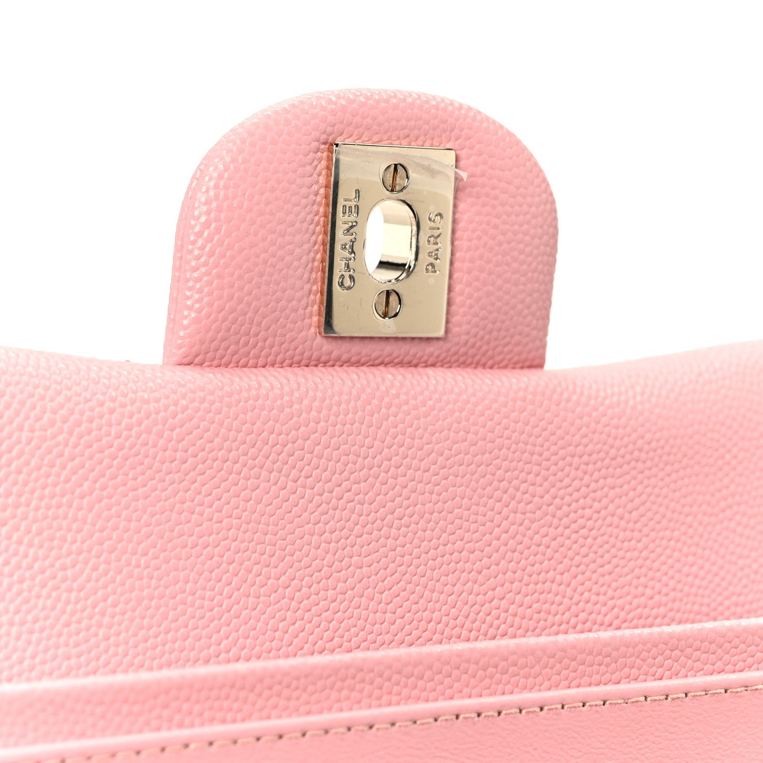 Caviar Quilted Medium Double Flap Light Pink
