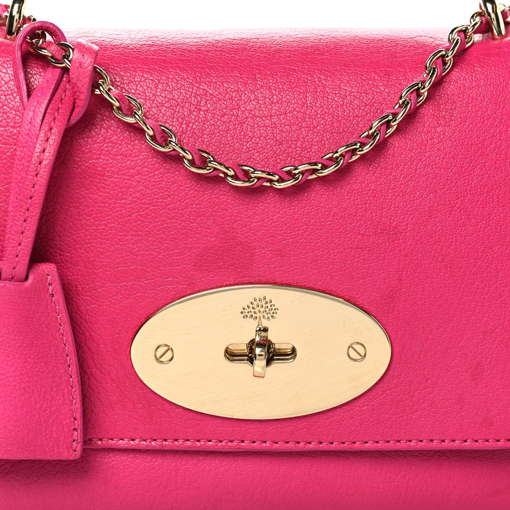 Small Classic Grain Calfskin Small Lily Flap Pink