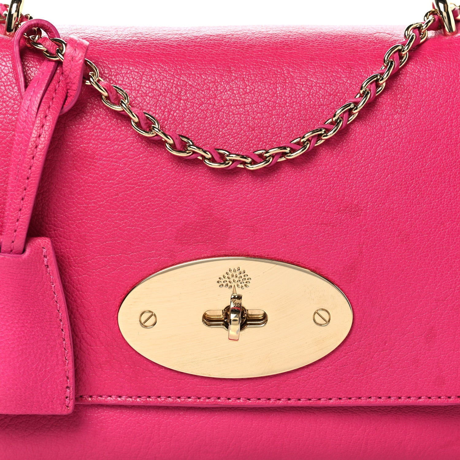 Small Classic Grain Calfskin Small Lily Flap Pink
