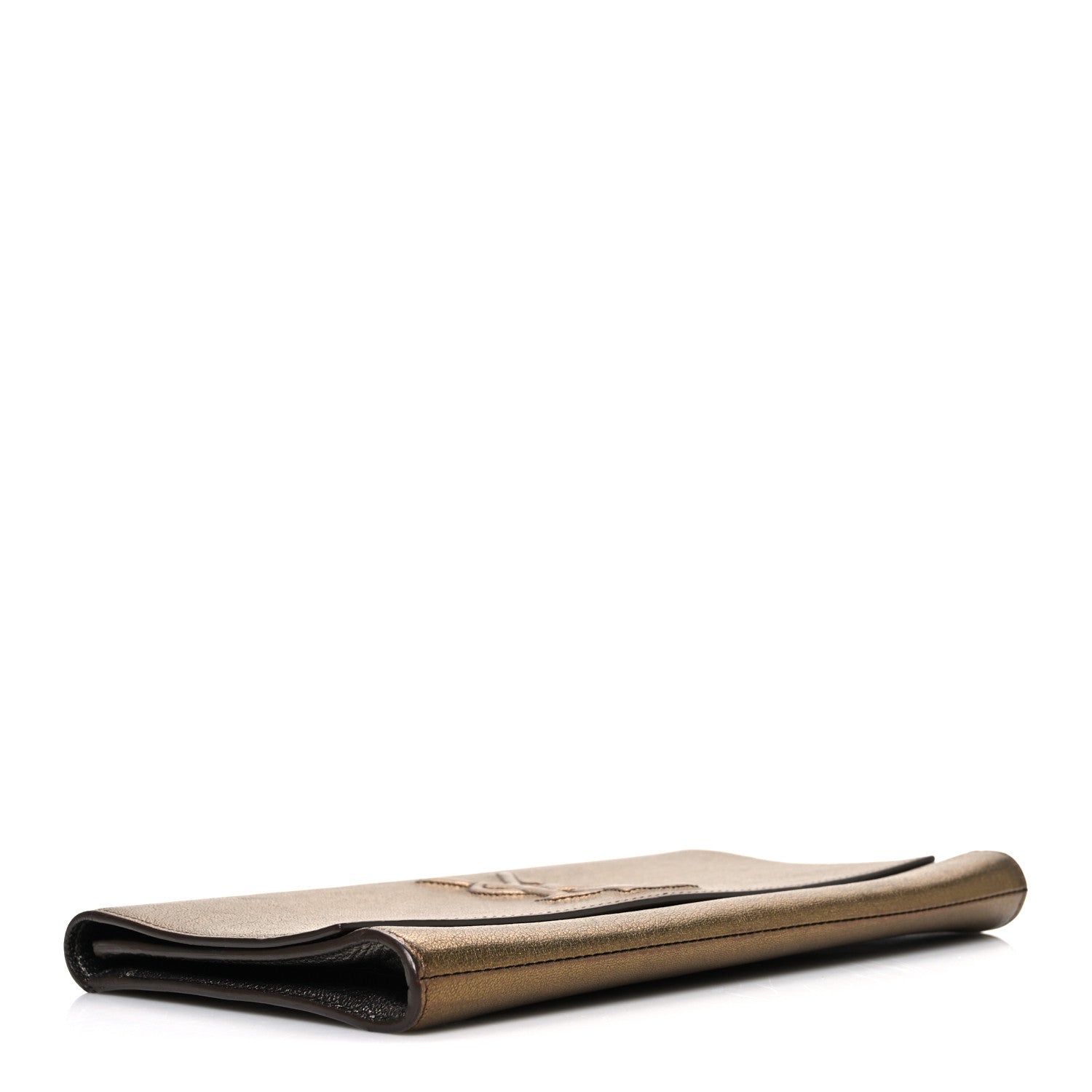 Metallic Calfskin Monogram Large Belle De Jour Clutch  Gold