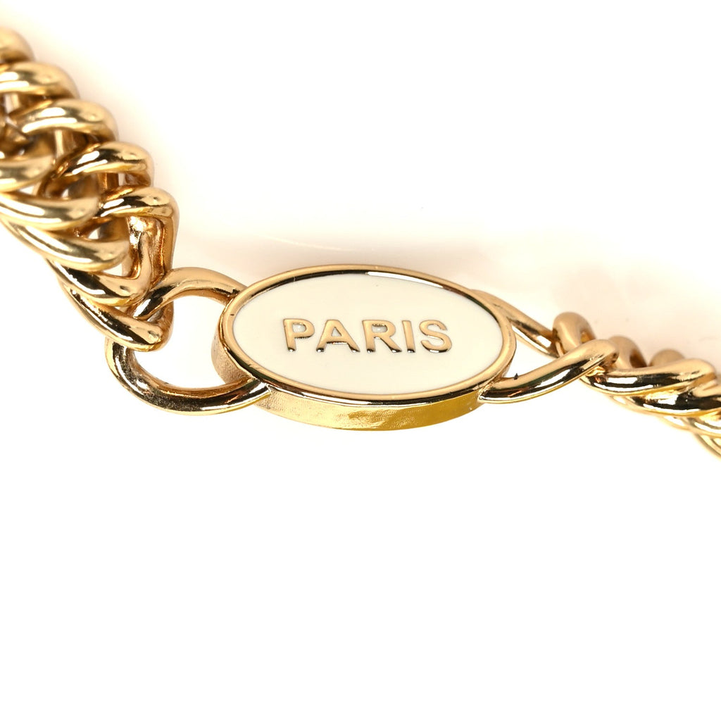 Lambskin Quilted Enamel Logo Flap  Holder On Chain Yellow