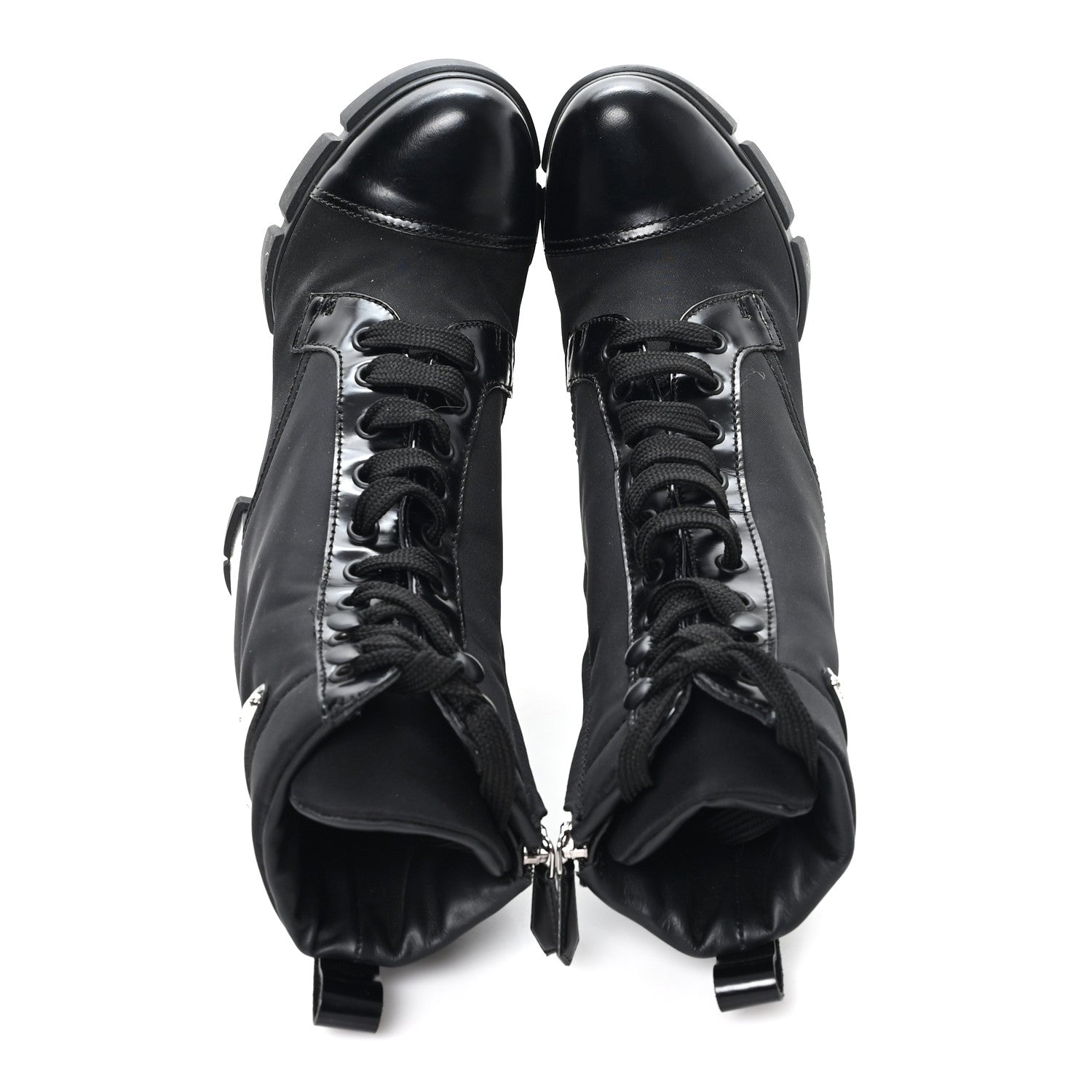 Spazzolato Re-Nylon Metal Triangle Logo 110mm Ankle Boots 37 Black