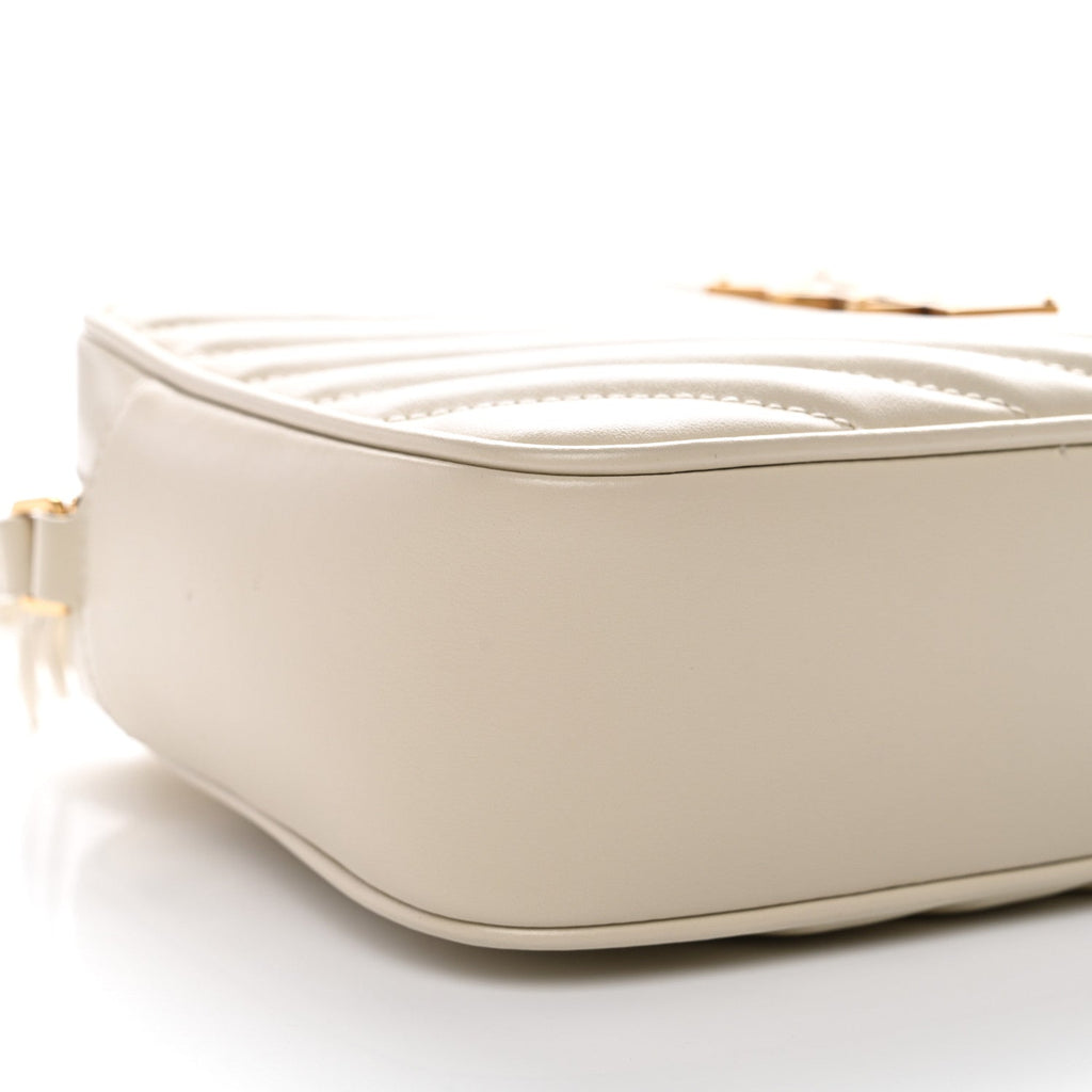 Calfskin Matelasse Monogram Lou Camera Bag Crema Soft