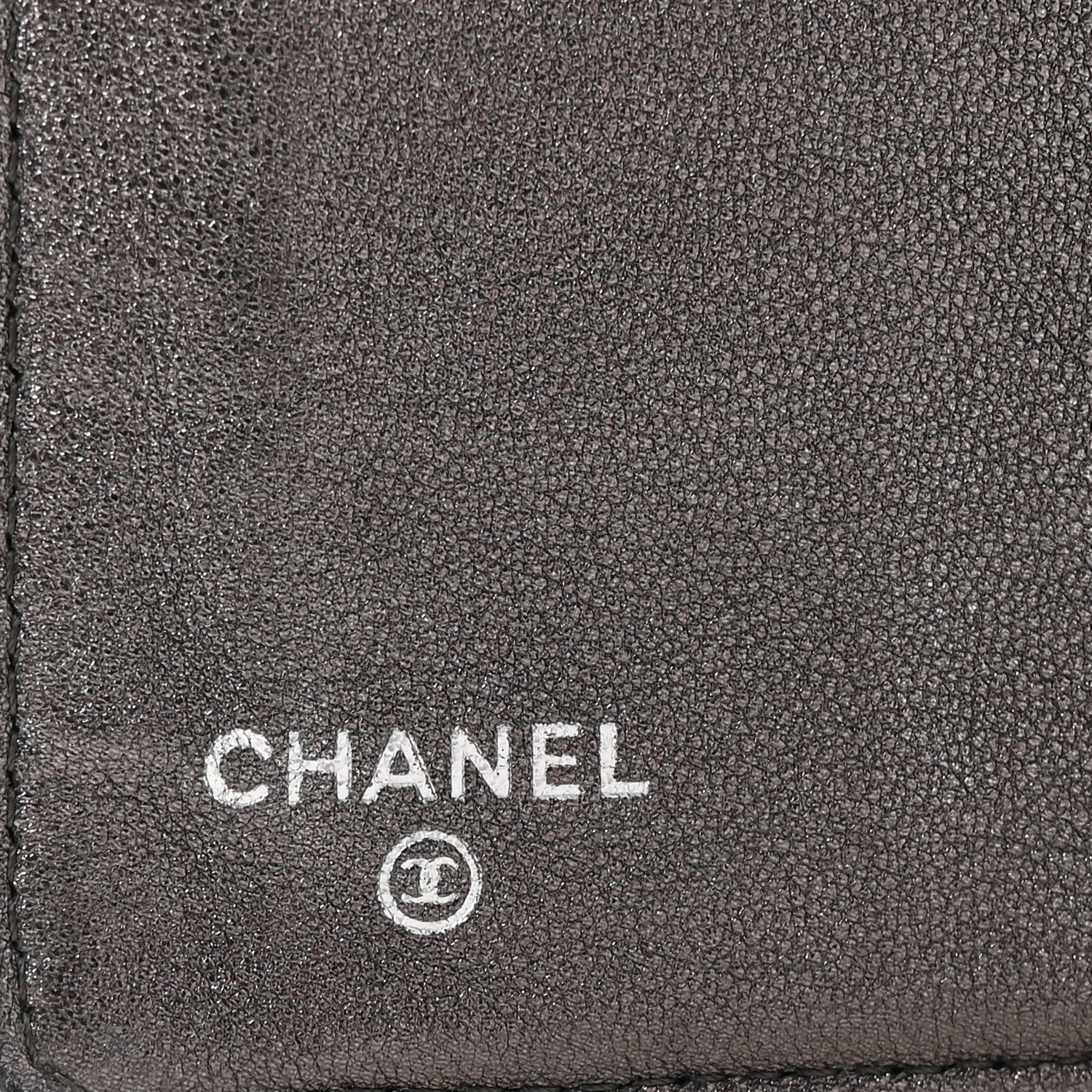 Metallic Aged Calfskin Quilted Reissue Yen Wallet Silver