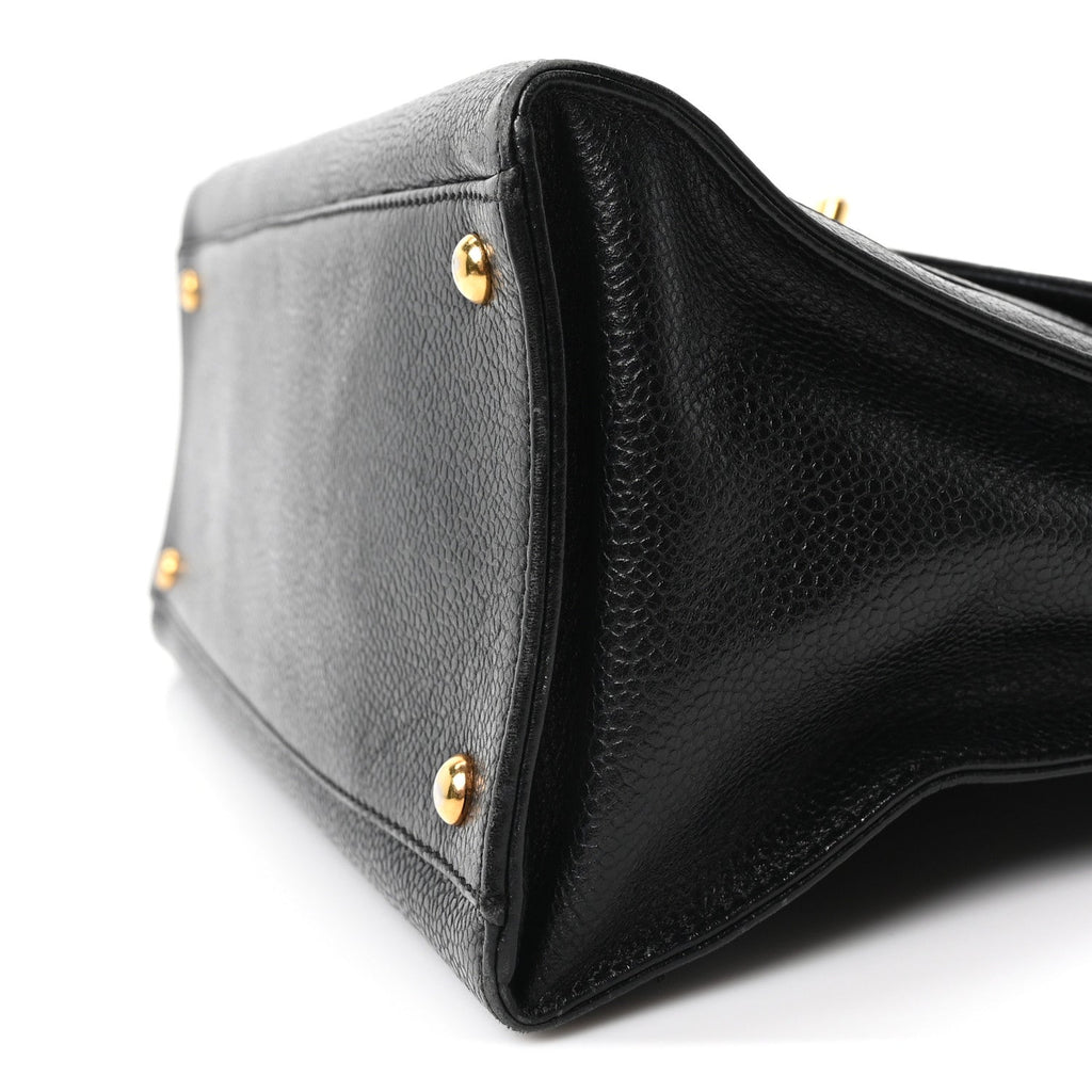 Caviar Flap Shoulder Bag Black