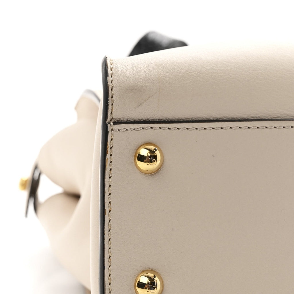 Vitello Seta Snakeskin Monster Eyes Medium Peekaboo Iconic Satchel  Amido Sand Black