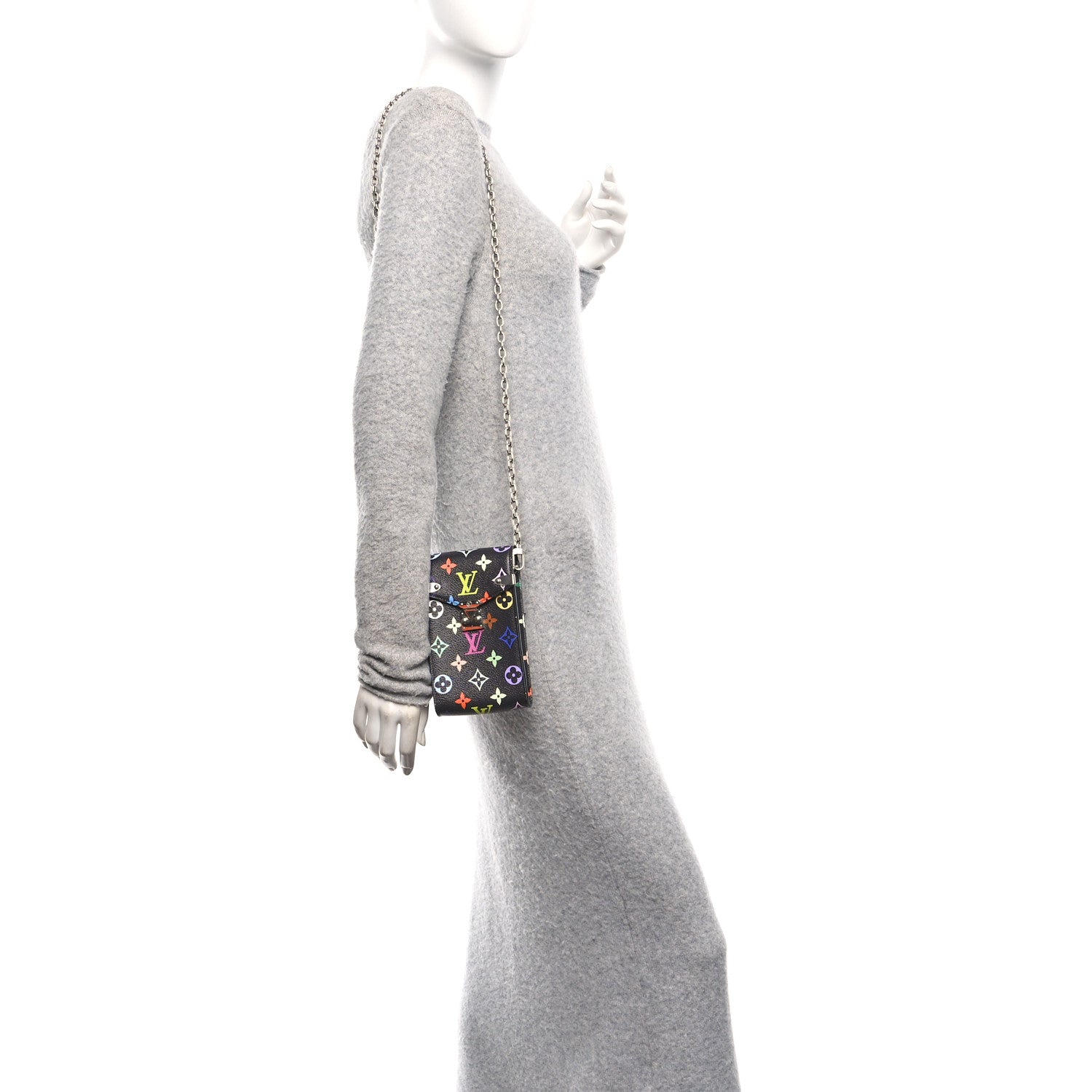 LV X TM Monogram Multicolor Phone Pouch Metis Black