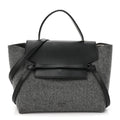Felt Smooth Calfskin Mini Belt Bag Grey Black