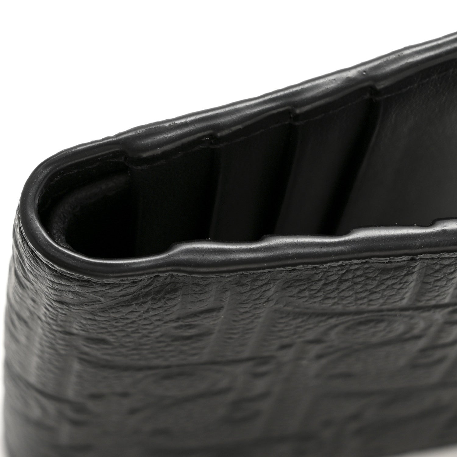 Grained Calfskin Embossed Dior Gravity BiFold Wallet Black
