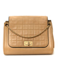 Lambskin Chocolate Bar Accordion Reissue Flap Beige
