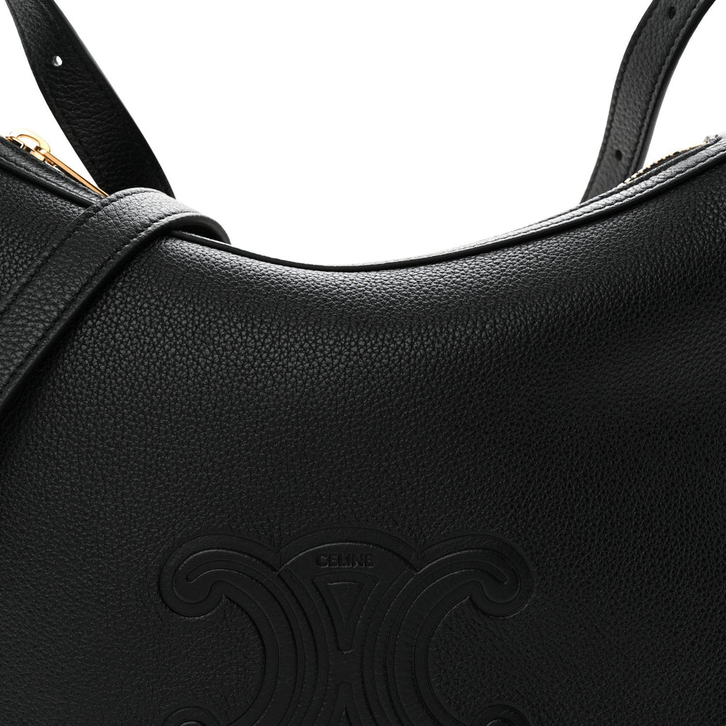 Supple Calfskin Cuir Triomphe Small Heloise Shoulder Bag Black