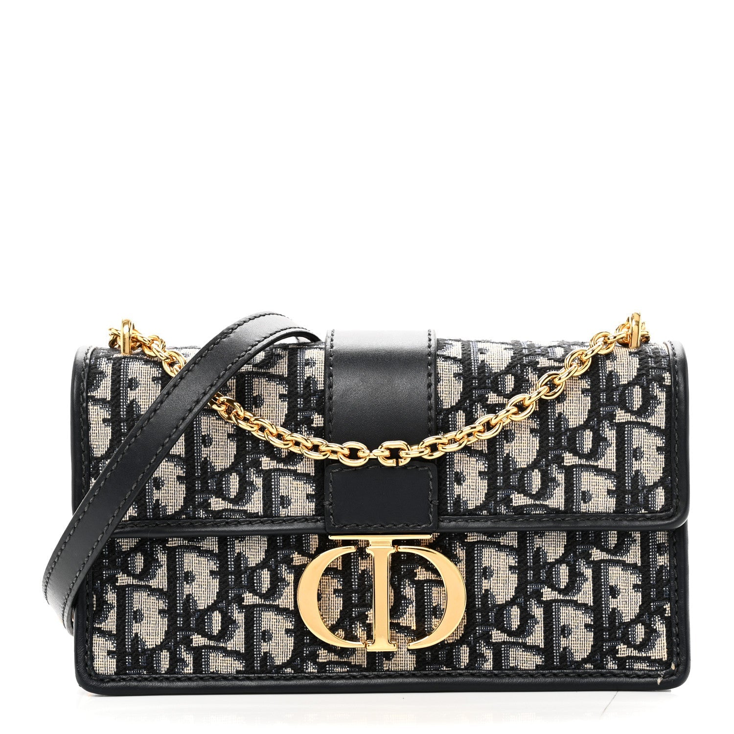 Oblique 30 Montaigne East West Chain Flap Bag Blue