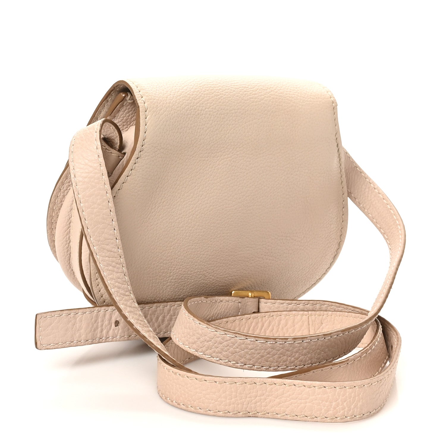 Calfskin Mini Marcie Round Crossbody Bag Root Beige