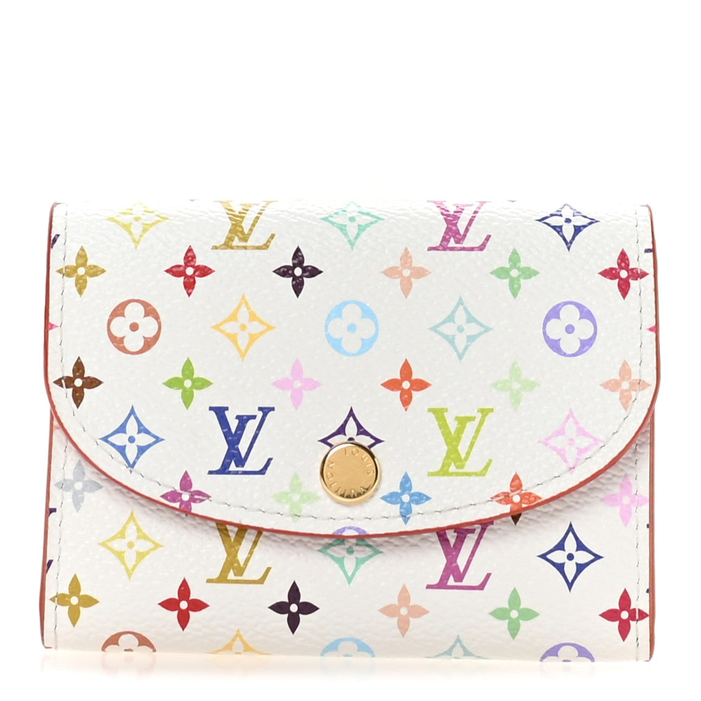 LV X TM Monogram Multicolor Rosalie Coin Purse White Kawaii Pink