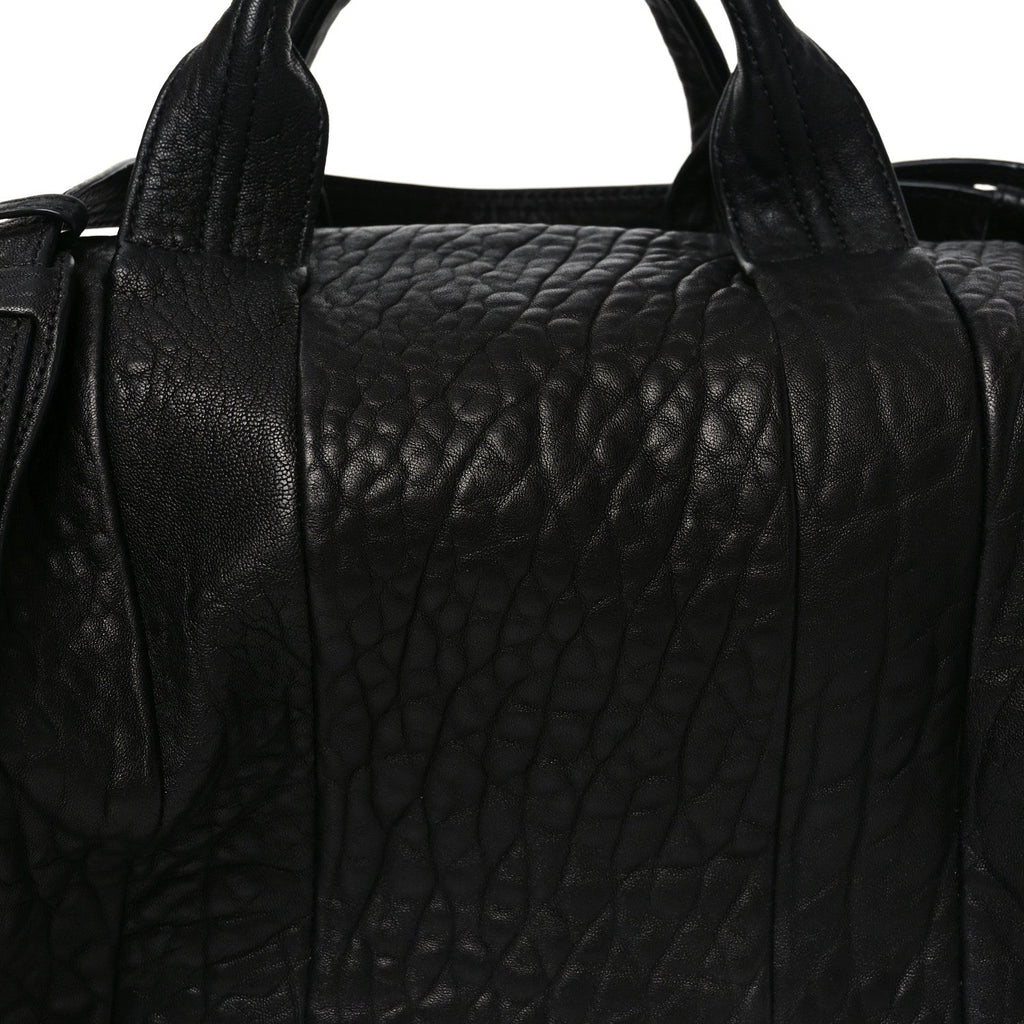 Pebbled Lambskin Rockie Black Antique Brass Hardware