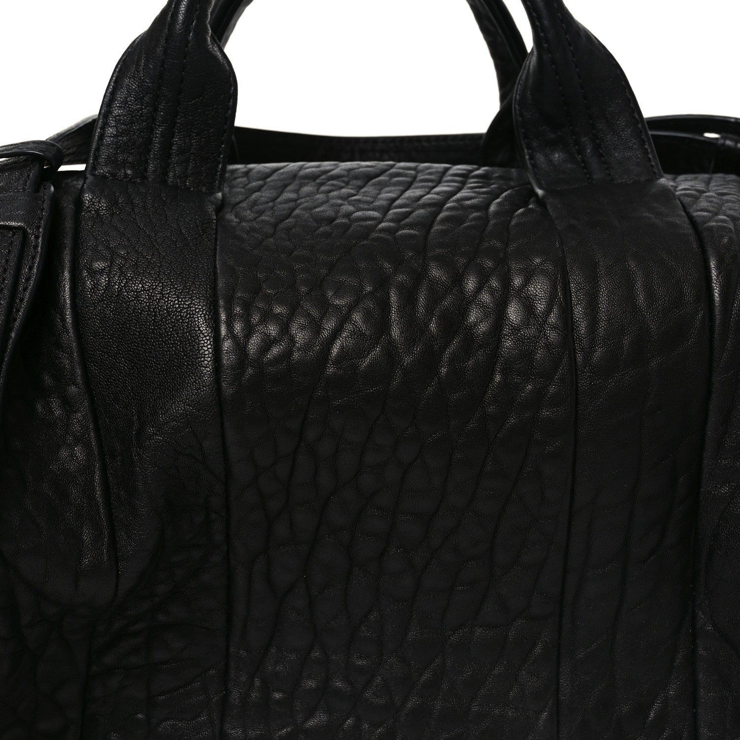 Pebbled Lambskin Rockie Black Antique Brass Hardware
