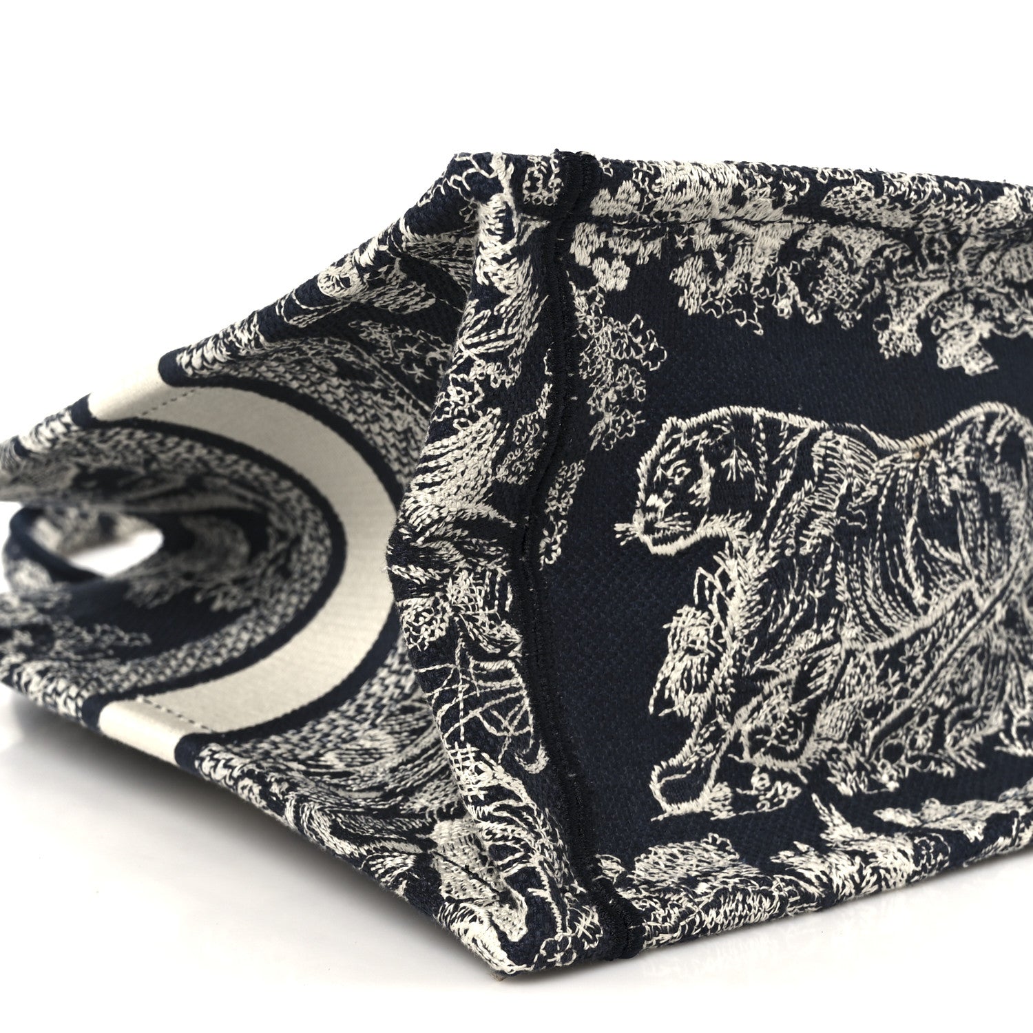 Canvas Embroidered Small Dioriviera Toile De Jouy Book Tote Blue
