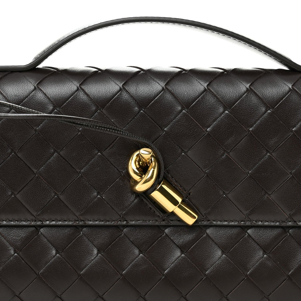 Nappa Intrecciato Long Andiamo Top Handle Clutch Fondant