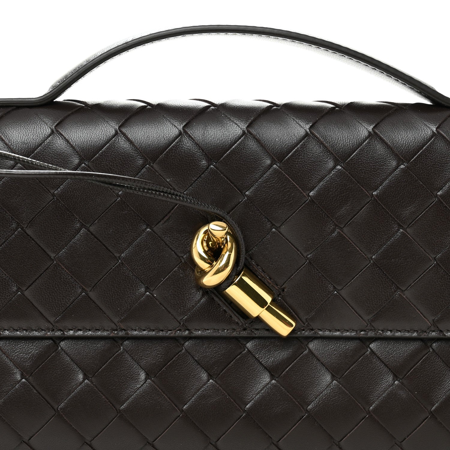 Nappa Intrecciato Long Andiamo Top Handle Clutch Fondant