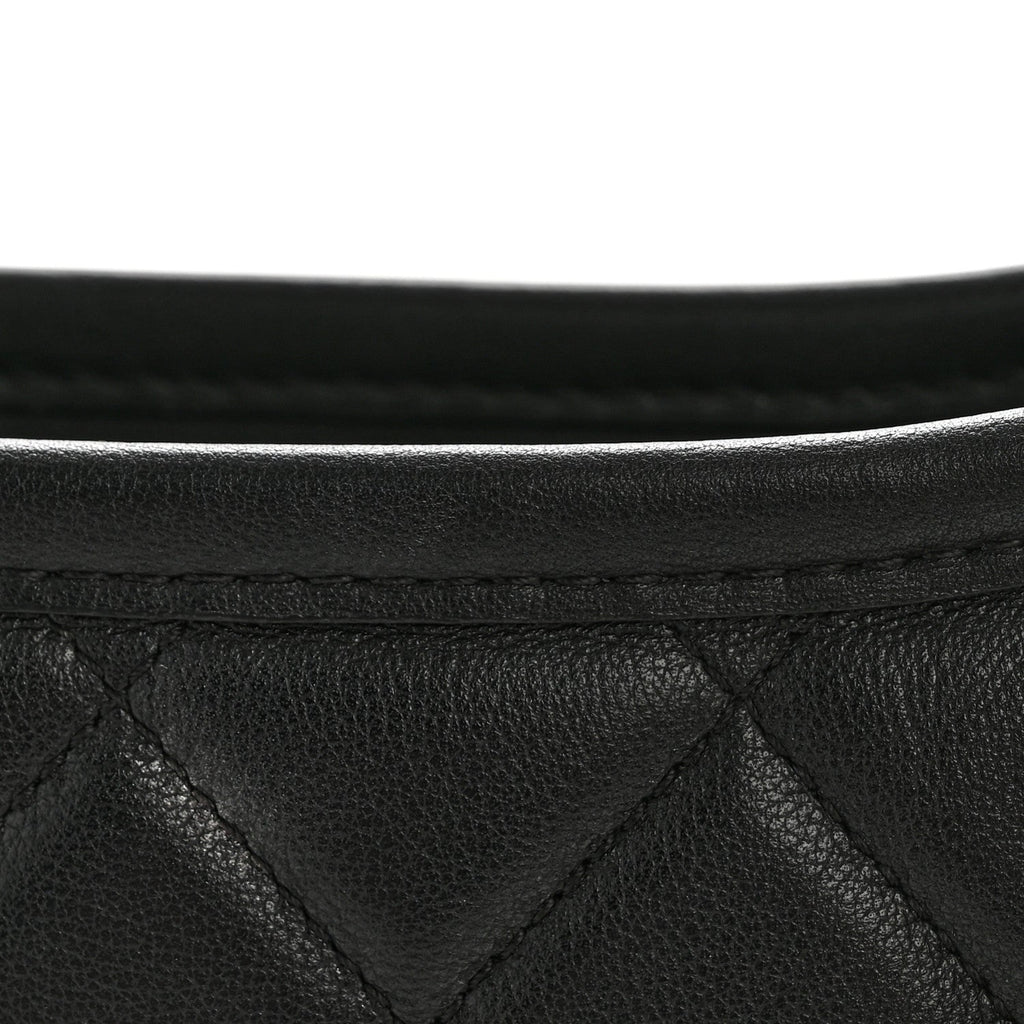Calfskin Quilted Hobo Black