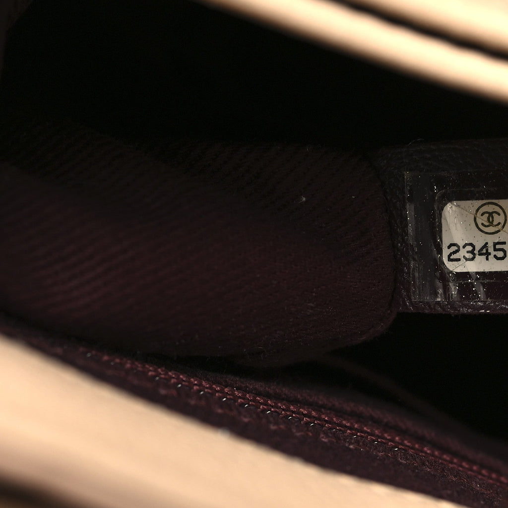 Grained Calfskin Mini Neo Executive Shopper Tote Light Beige