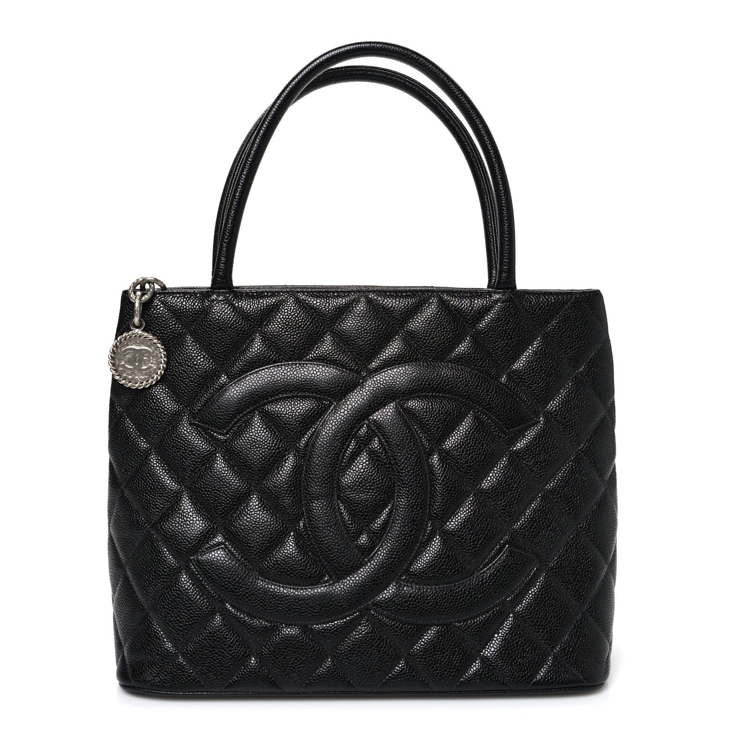 Caviar Quilted Medallion Tote Black