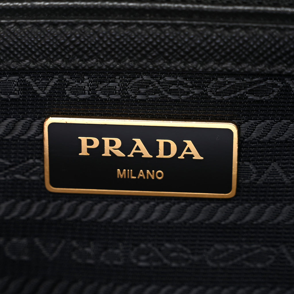 Saffiano Small Galleria Double Zip Tote Black