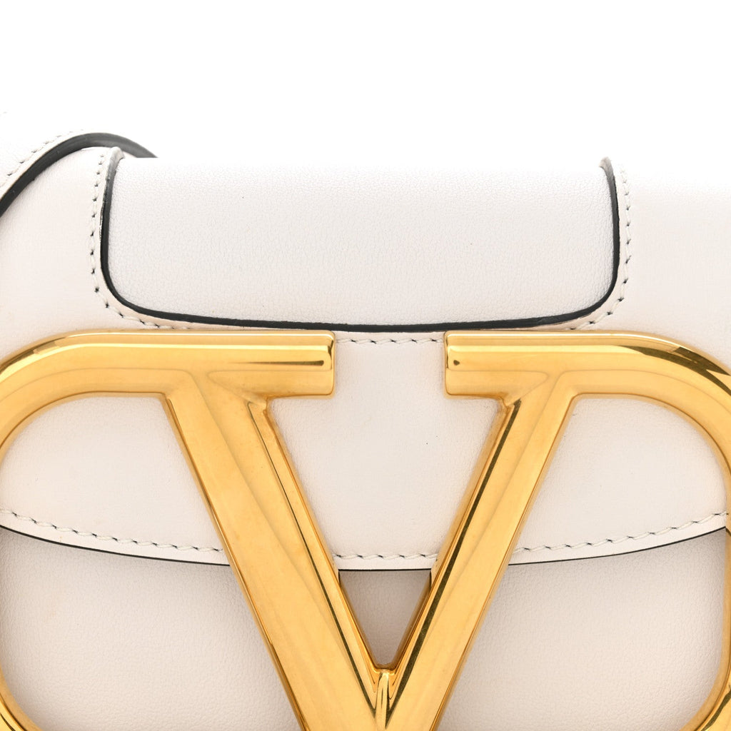 Calfskin Small Supervee Crossbody Bag Optic White