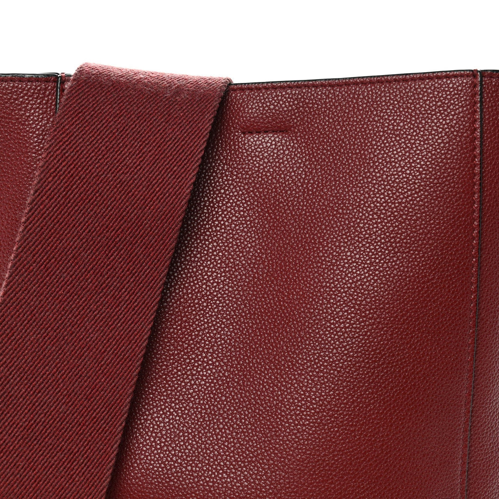 Soft Grained Calfskin Small Sangle Bucket Bag Burgundy