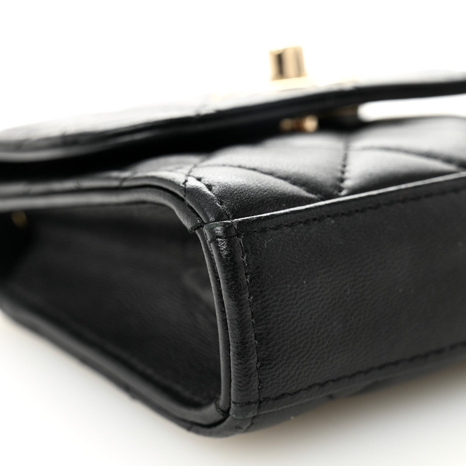 Lambskin Quilted Trendy CC  Holder On Chain Black