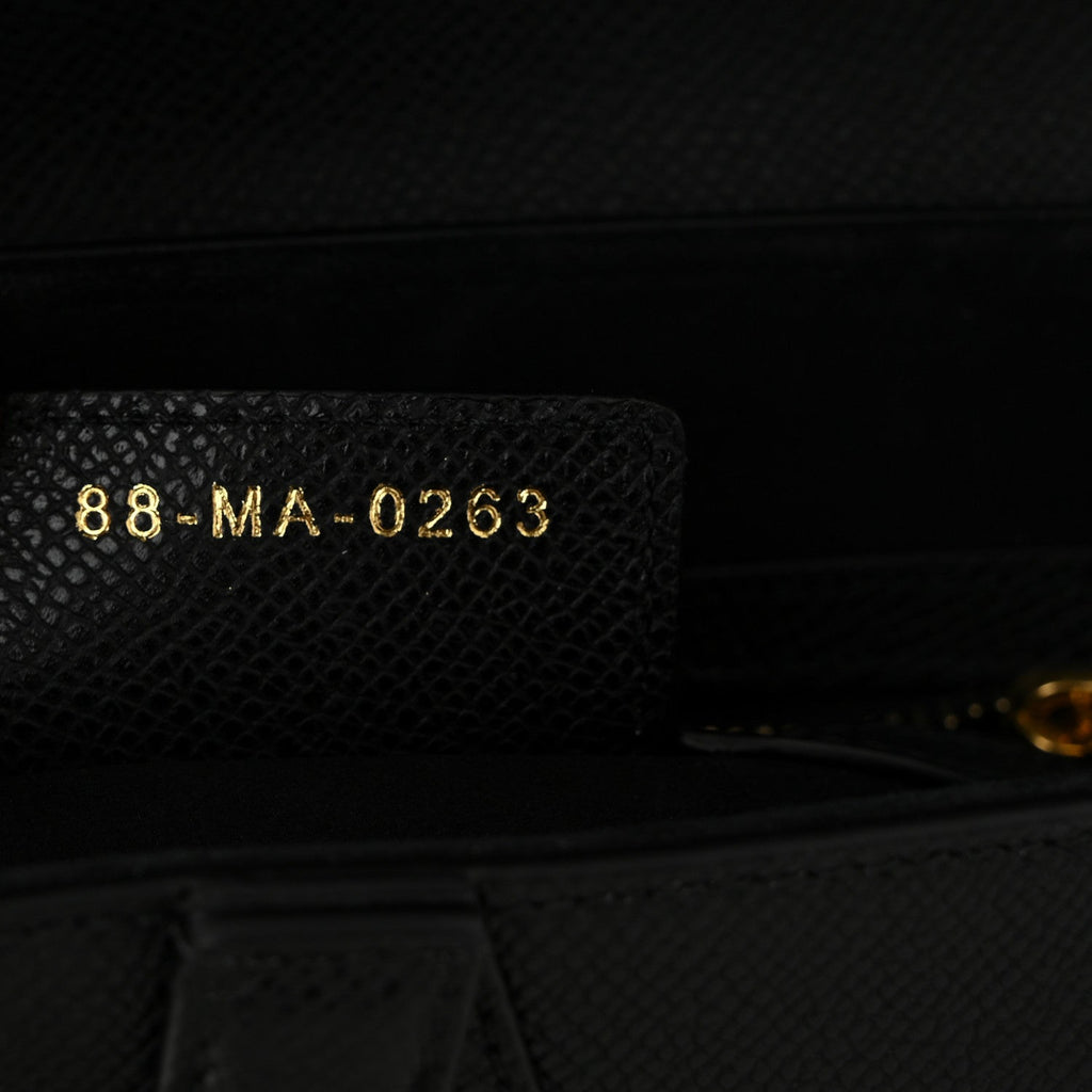 Grained Calfskin Saddle Bag Black