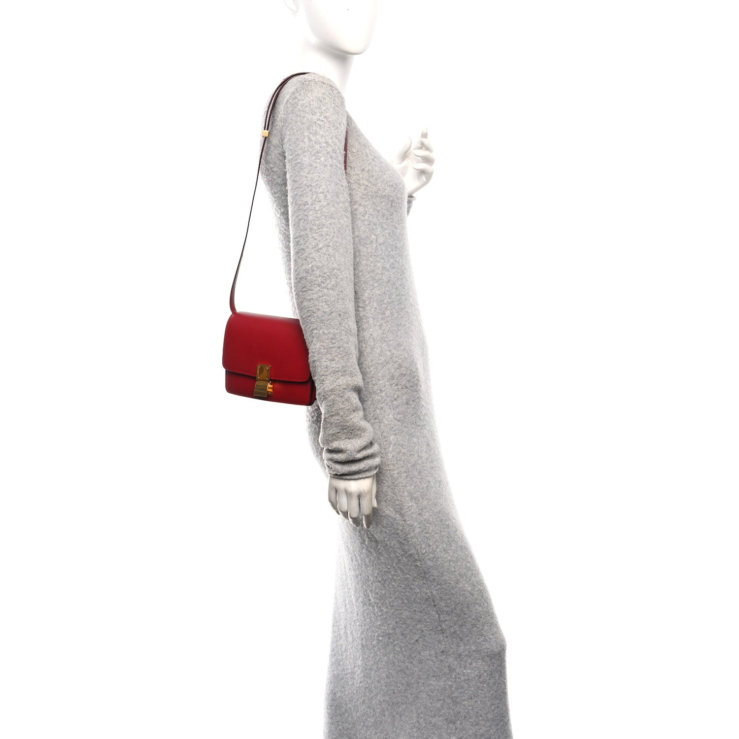 Box Calfskin Small Classic Box Flap Bag Red