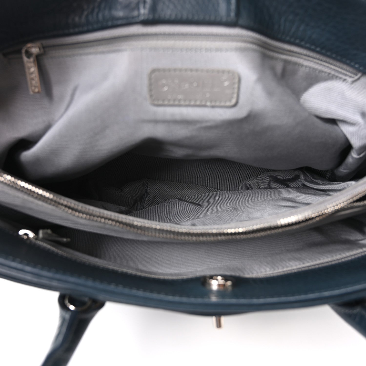 Calfskin Cerf Executive Shopper Tote Blue
