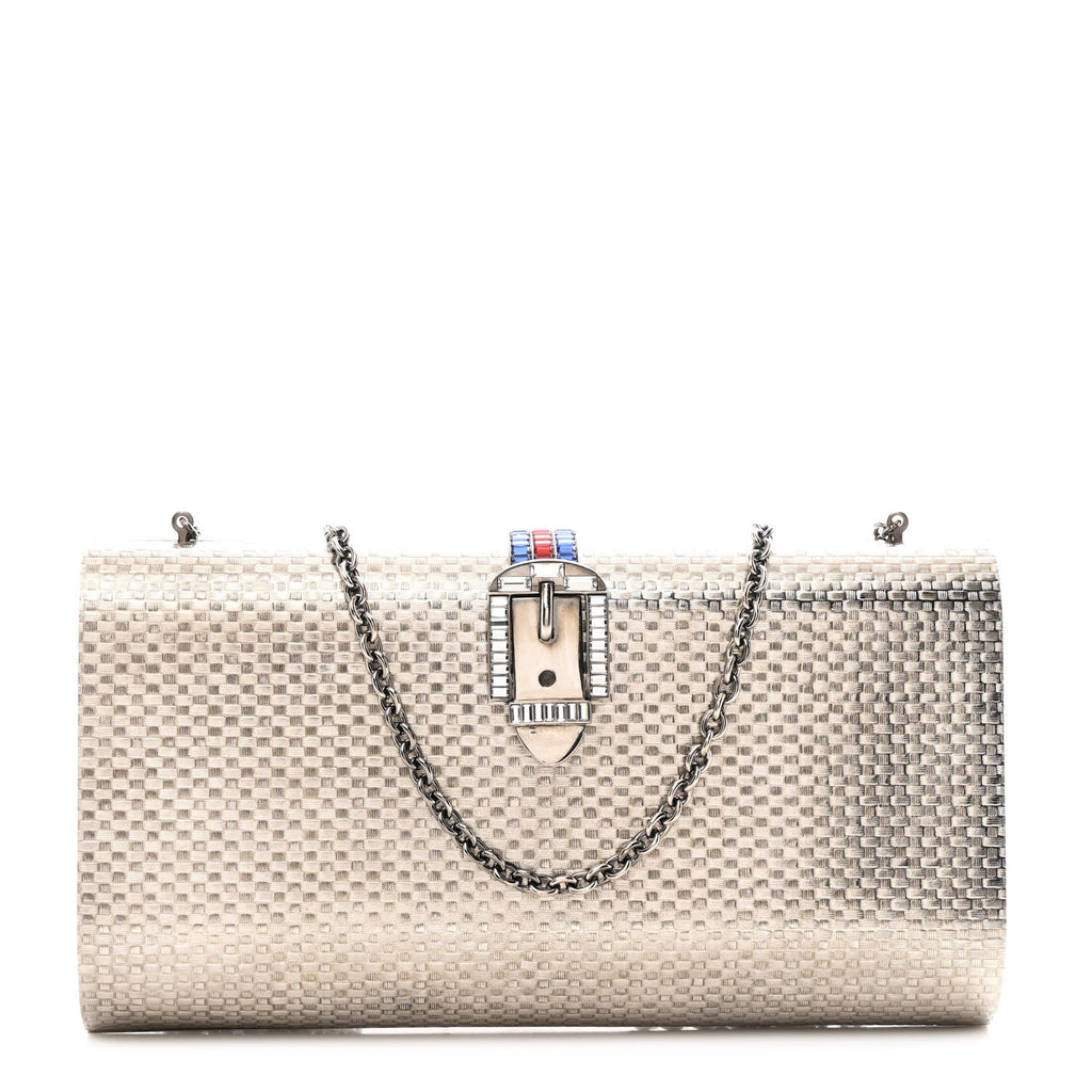 Metal Crystal Buckle Small Chain Shoulder Bag Silver