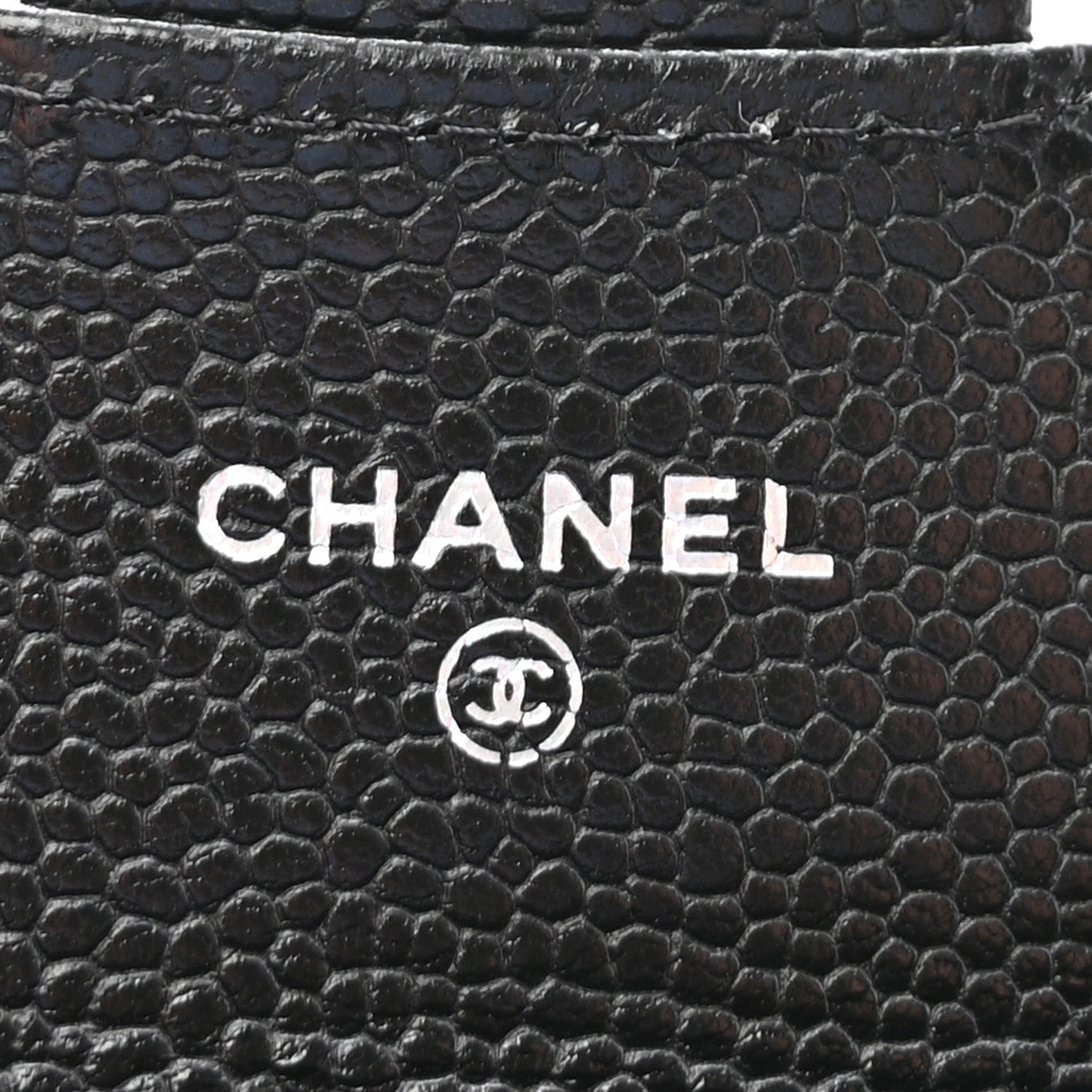Caviar Quilted Flap  Holder Wallet Black