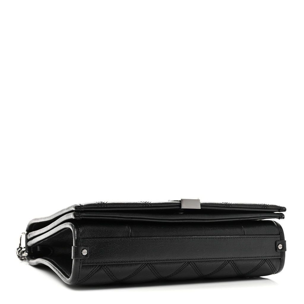 Lambskin Quilted Mini Becky Chain Bag Black