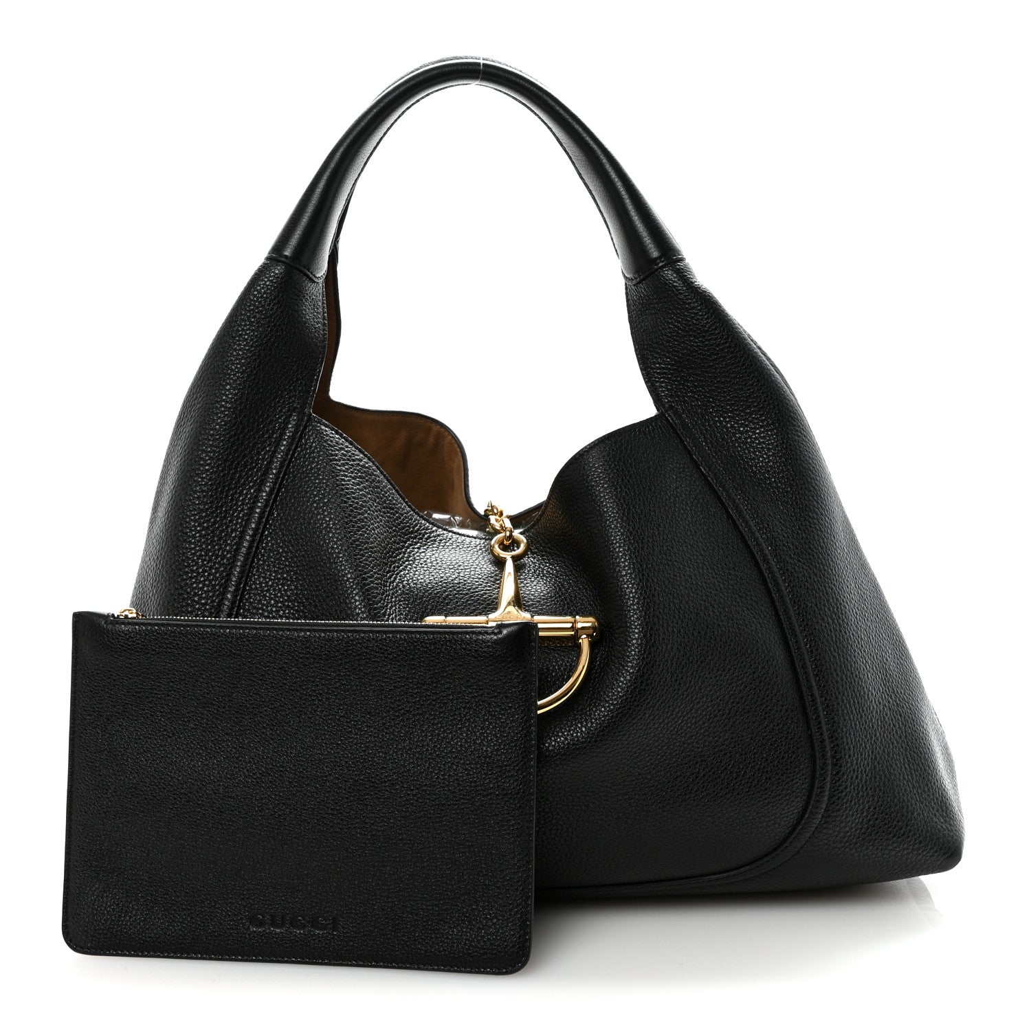 Grained Calfskin Softbit Maxi Shoulder Bag Black