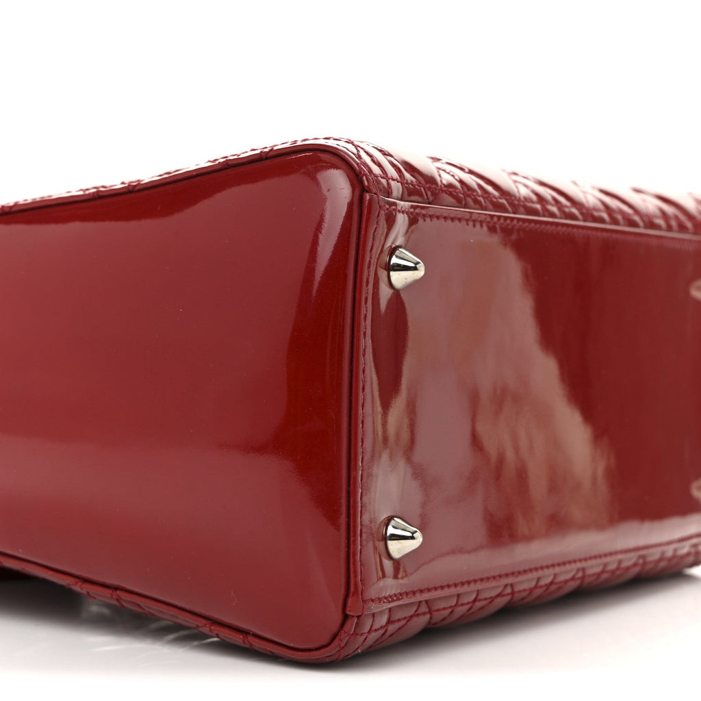 Patent Cannage Medium Lady Dior Red