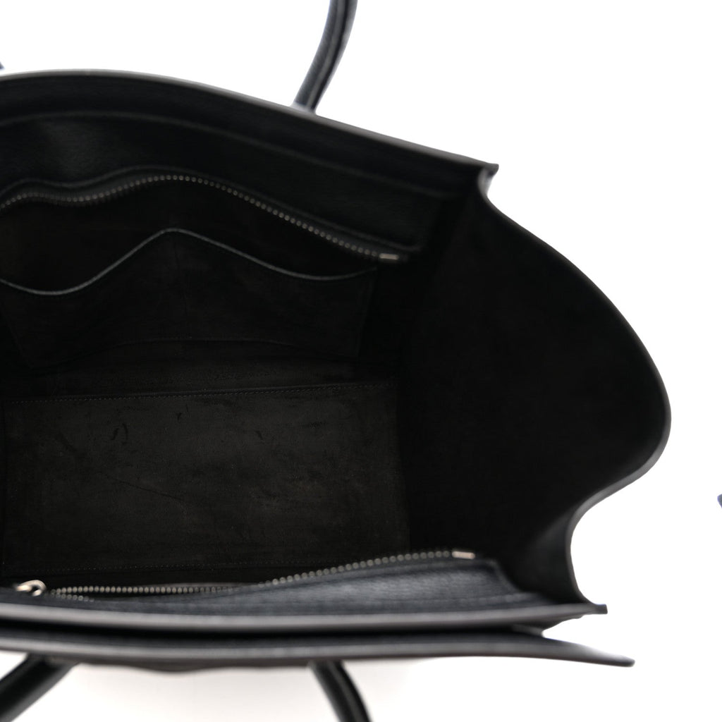 Drummed Calfskin Micro Luggage Black