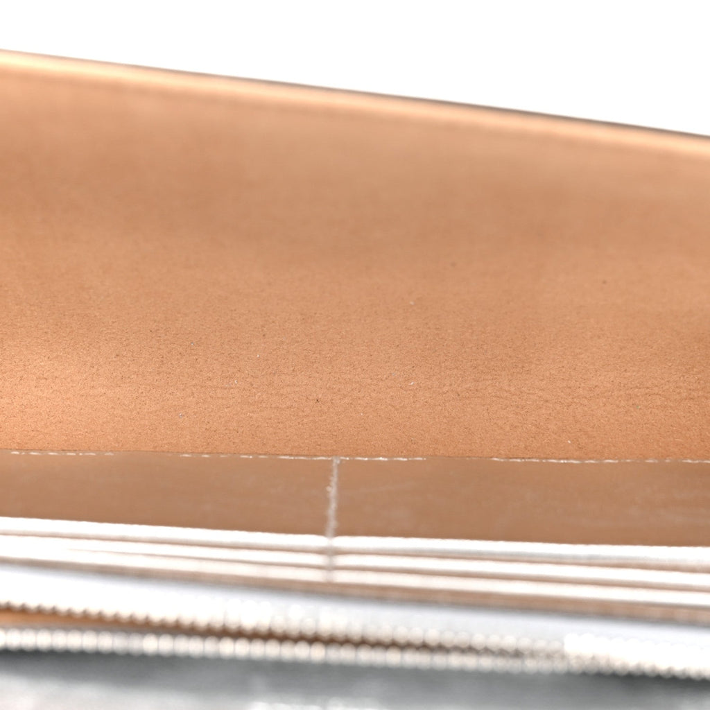 Metallic Mirror Fabric Emmie Clutch Bag Silver
