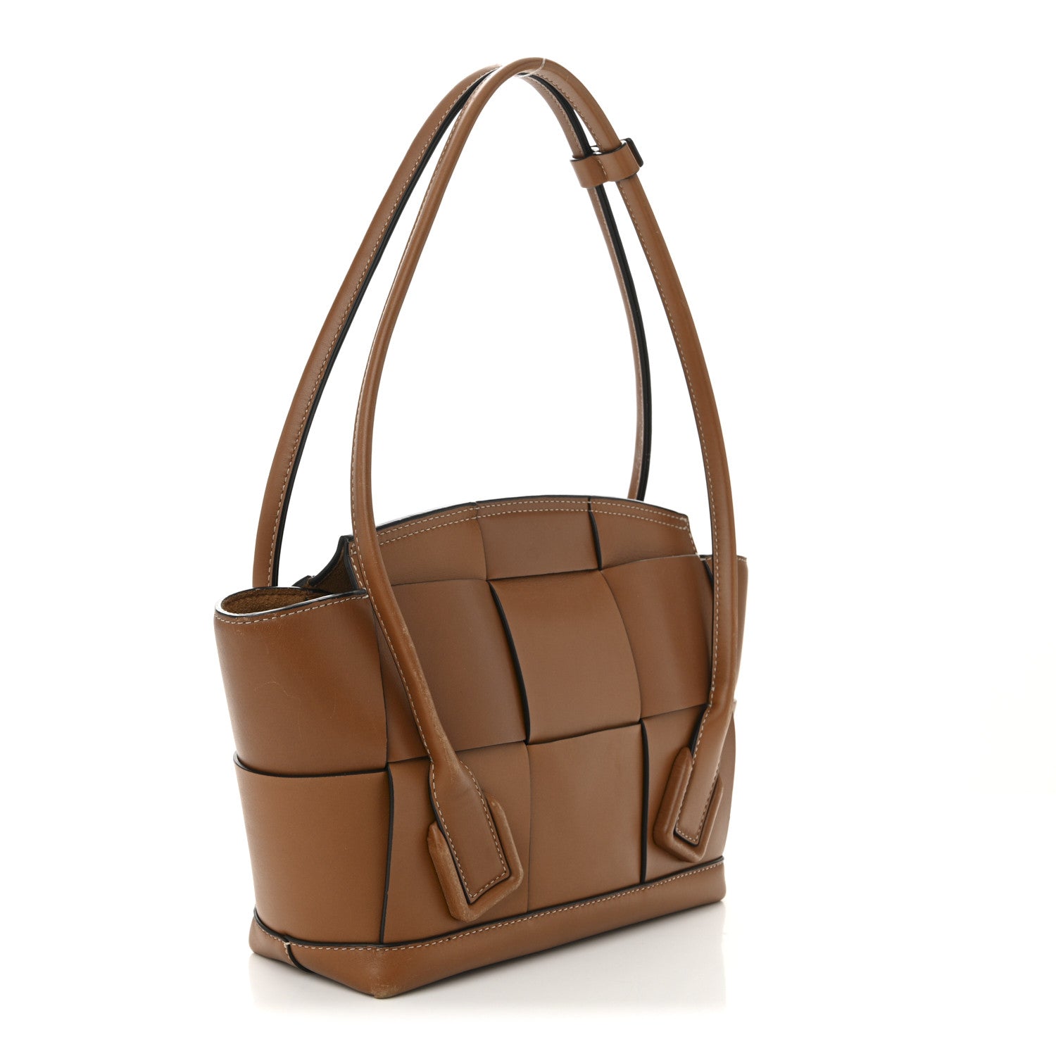 French Calfskin Maxi Intrecciato Small Arco Wood