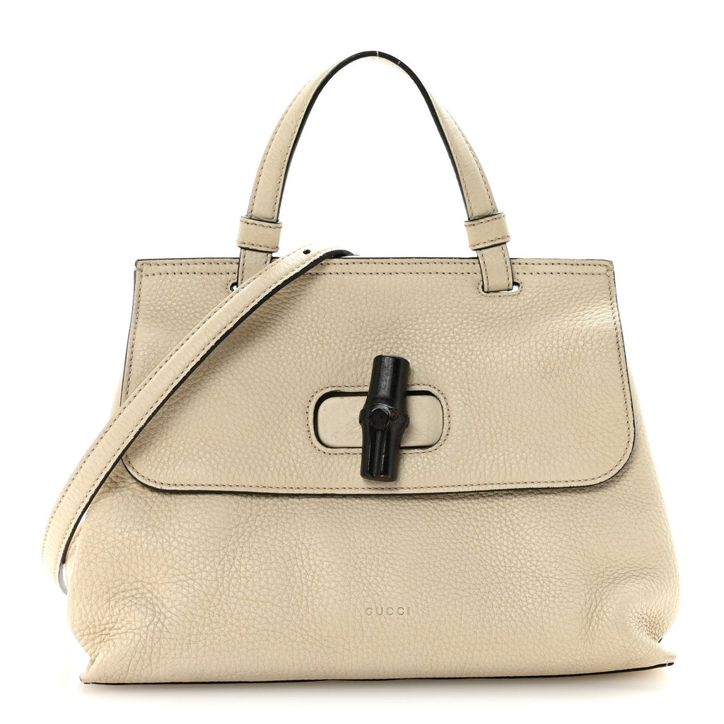 Cellarius Calfskin Small Bamboo Daily Top Handle Bag Mystic White