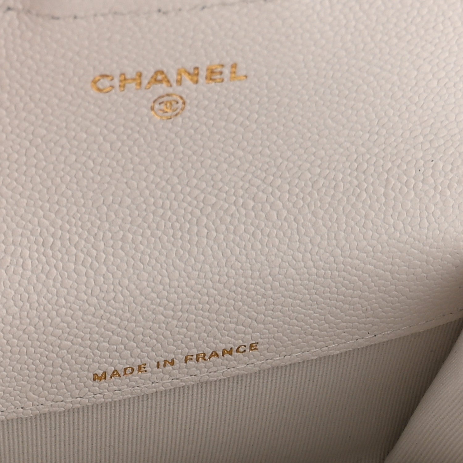 Caviar Quilted Flap  Holder Wallet White