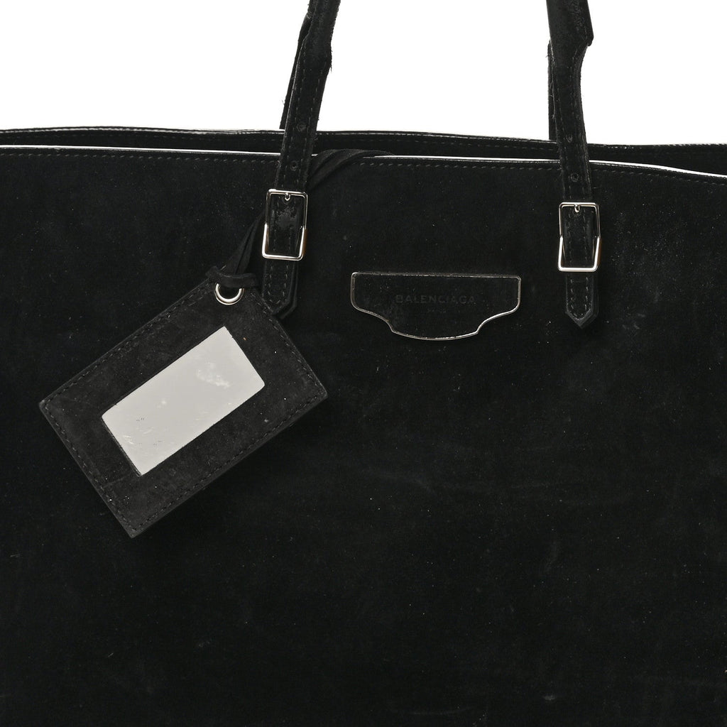 Daim Suede Plate Hardware Papier A6 Zip Around Tote Black