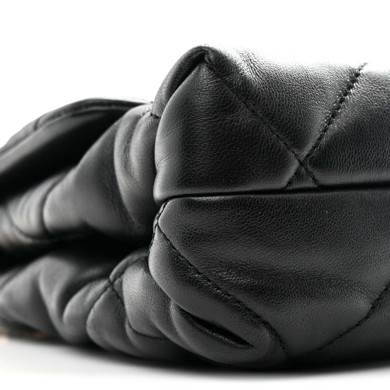 Lambskin Quilted Small Chain Top Handle Flap Black