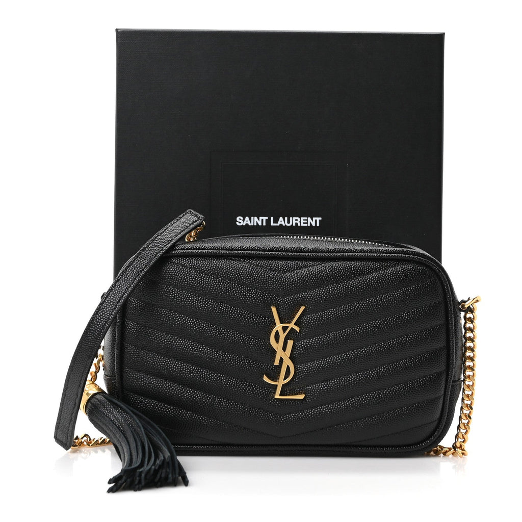 Grain De Poudre Matelasse Monogram Mini Lou Camera Bag Black