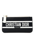 Calfskin Vibe Zip Key Wallet Blue White