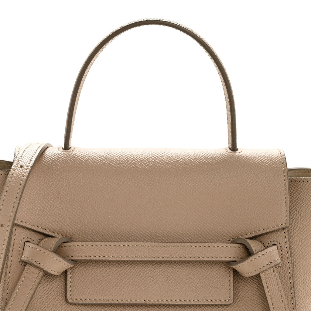 Grained Calfskin Nano Belt Bag Light Taupe