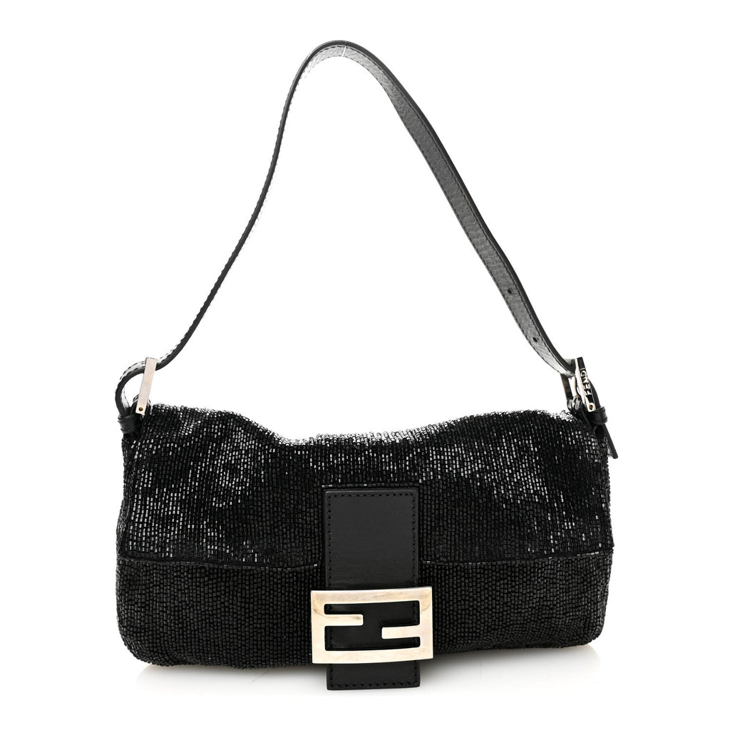 Sequin Beaded Baguette Black