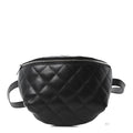 Calfskin Quilted Uniform Waist Belt Bag Black